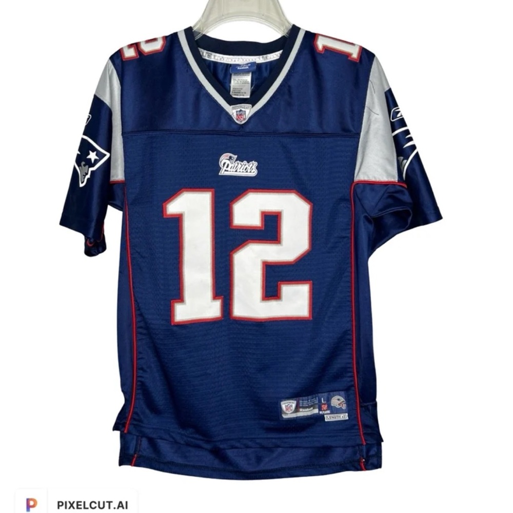 NFL Reebok Patriots Tom Brady #12 Jersey Kid’s Size L (14-16)